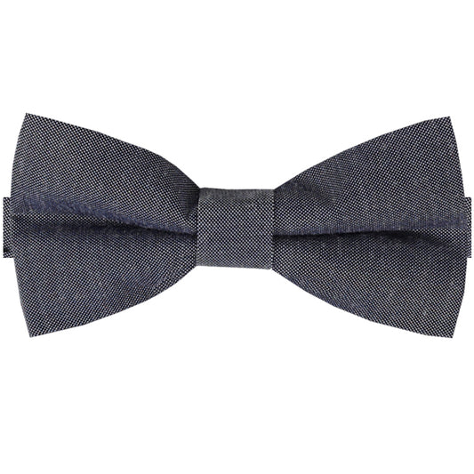 Charcoal Dark Grey Cotton Mens Bow Tie