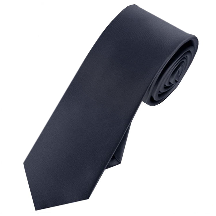 Mens Charcoal Skinny Tie