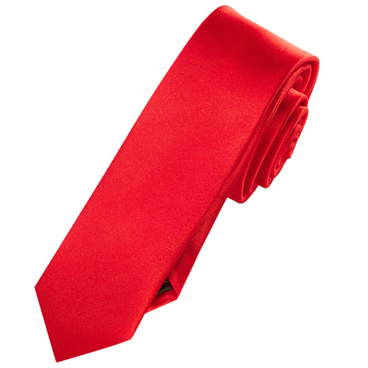 bright red skinny tie