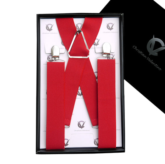 Men's Red X3.5cm Braces Suspenders