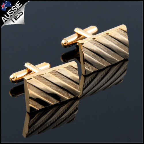 Mens Classic Gold Diagonal Cufflinks