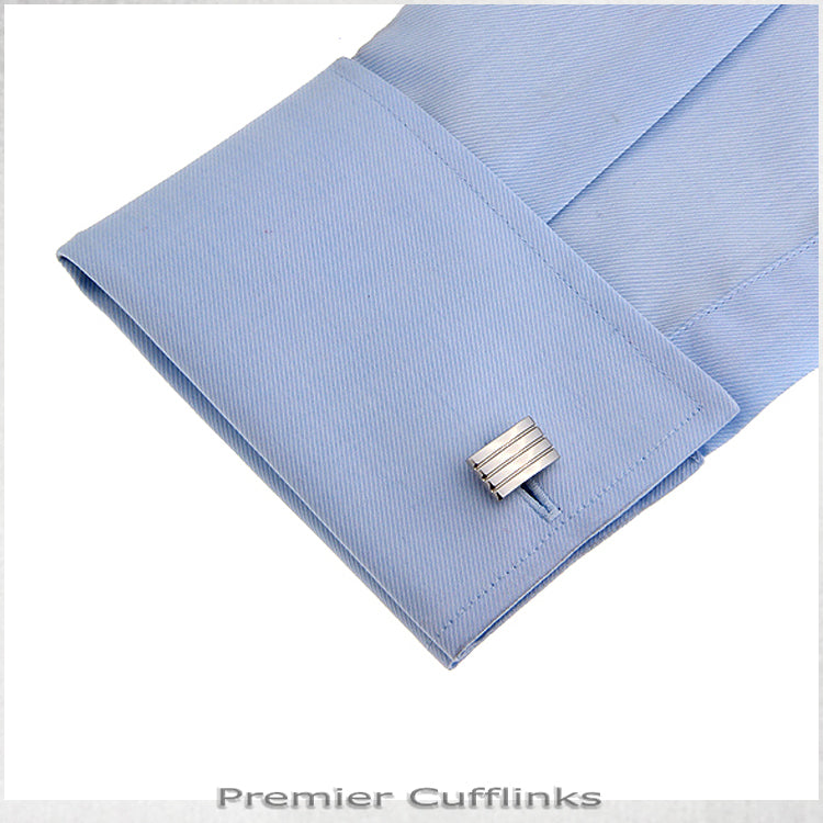 Classic Silver Bars Cufflinks