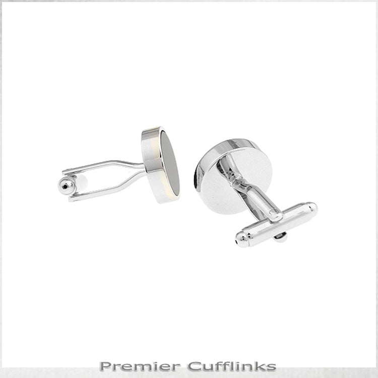 Classic Silver with Black Inset Cufflinks
