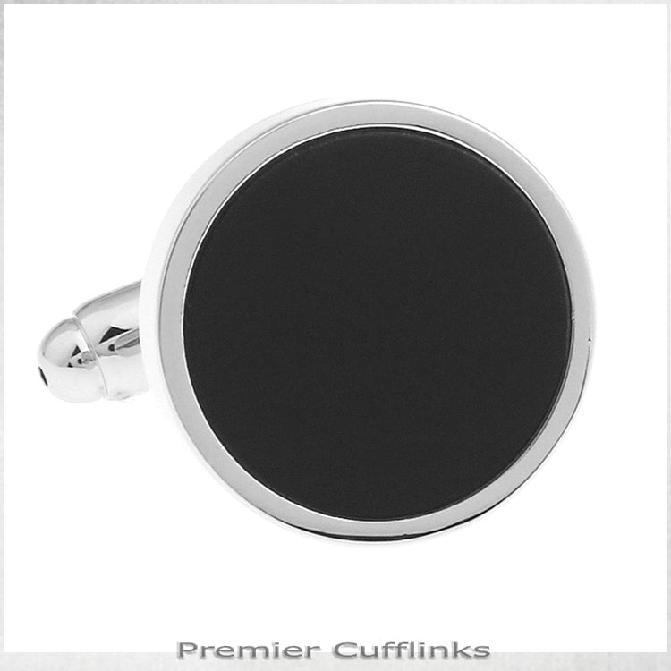 Classic Silver with Black Inset Cufflinks