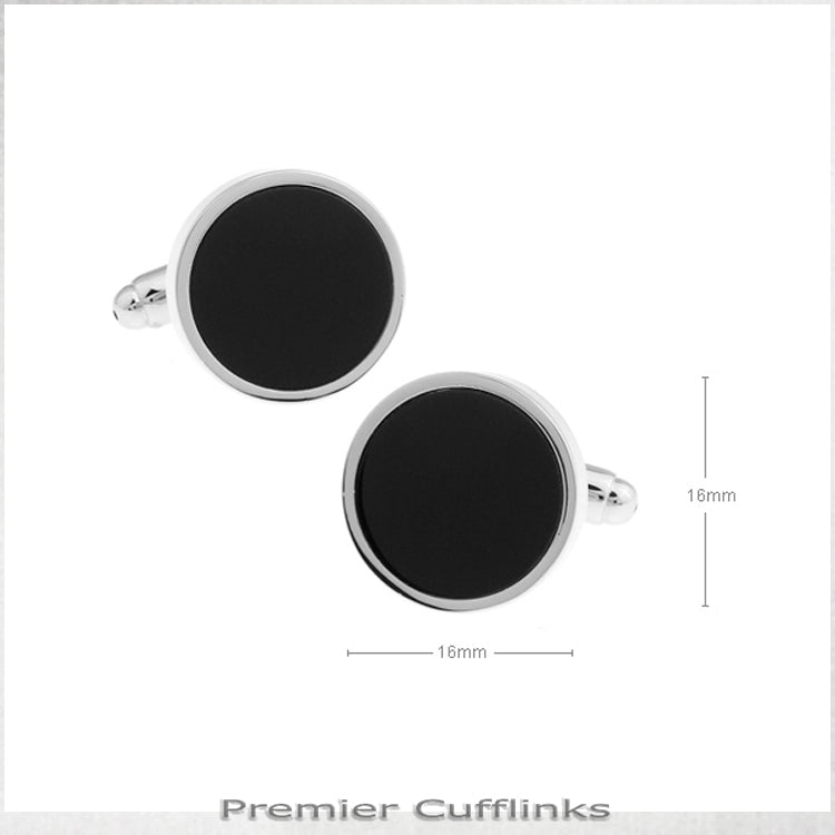 Classic Silver with Black Inset Cufflinks