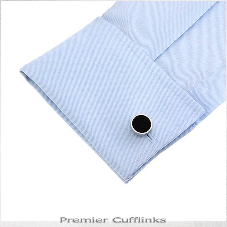 Classic Silver with Black Inset Cufflinks