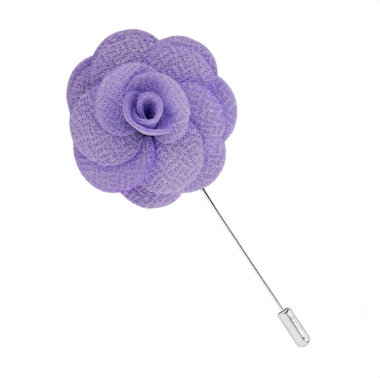 Dark Lavender Floral Lapel Pin