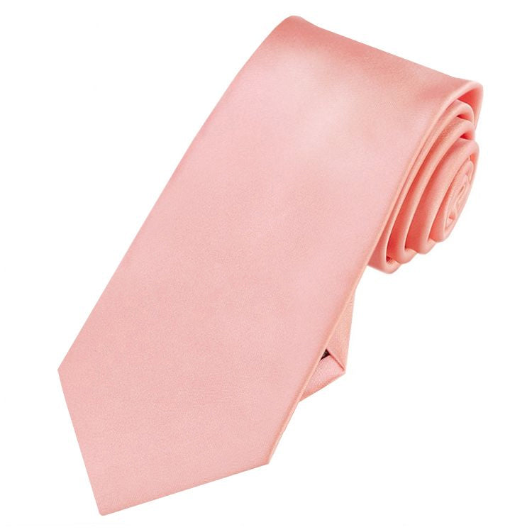 Mens Coral Salmon 7cm Slim Tie