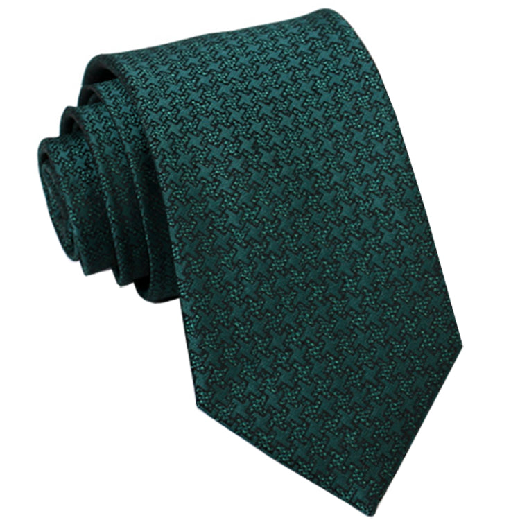 green with dark green pinwheel texture pattern slim tie
