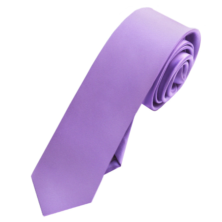 Mens Dark Lavender Skinny Tie
