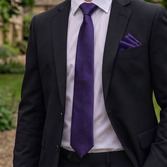 Fuschia Pink Tie and Pocket Square Set