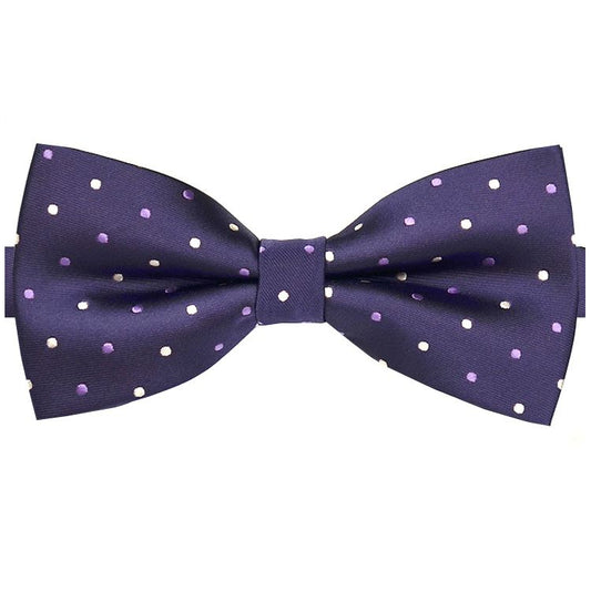 purple with white polka dots bow tie