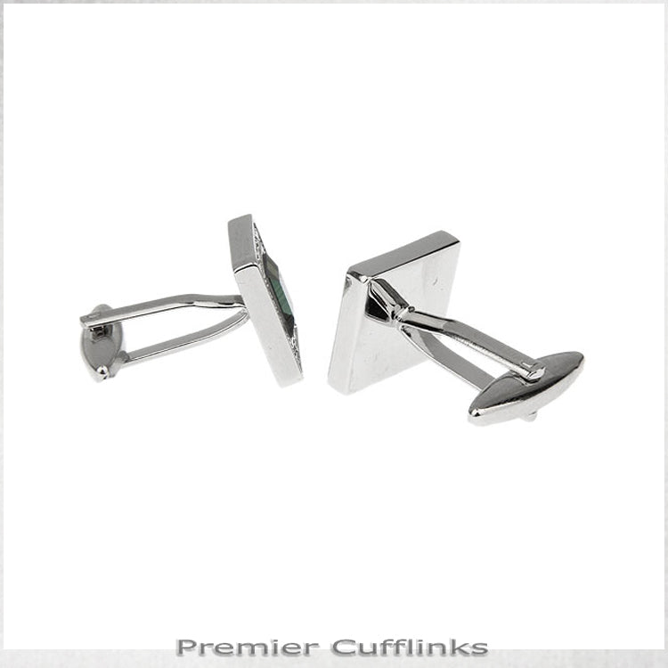 Diamante Edge With Royal Blue Inset Cufflinks