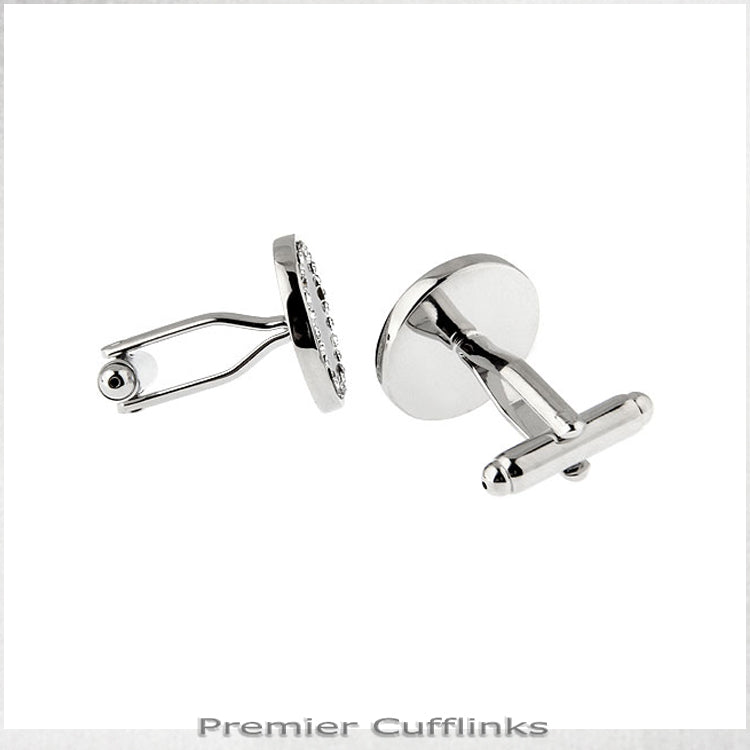 Diamante Edged with Black Inset Cufflinks