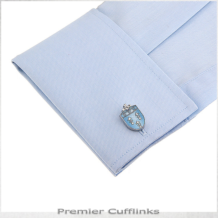 Feur De Lis on Blue Crest Cufflinks