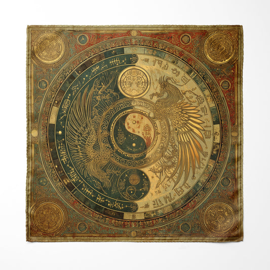 Genuine Silk Celestial Yin Yang Pocket Square