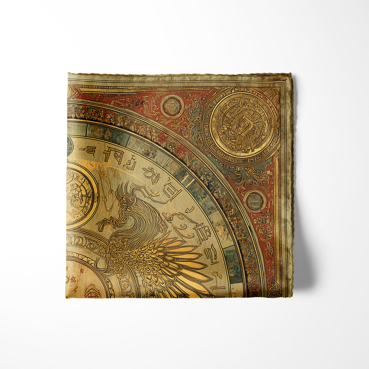 Genuine Silk Celestial Yin Yang Pocket Square
