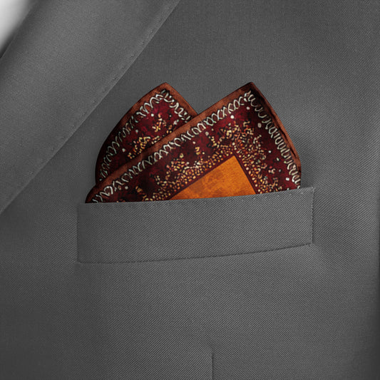Genuine Silk Desert Caravan Nomadic Pocket Square
