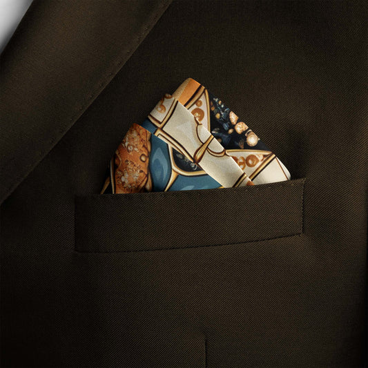 Genuine Silk Imperial Crown Jewel Mosaic Pocket Square