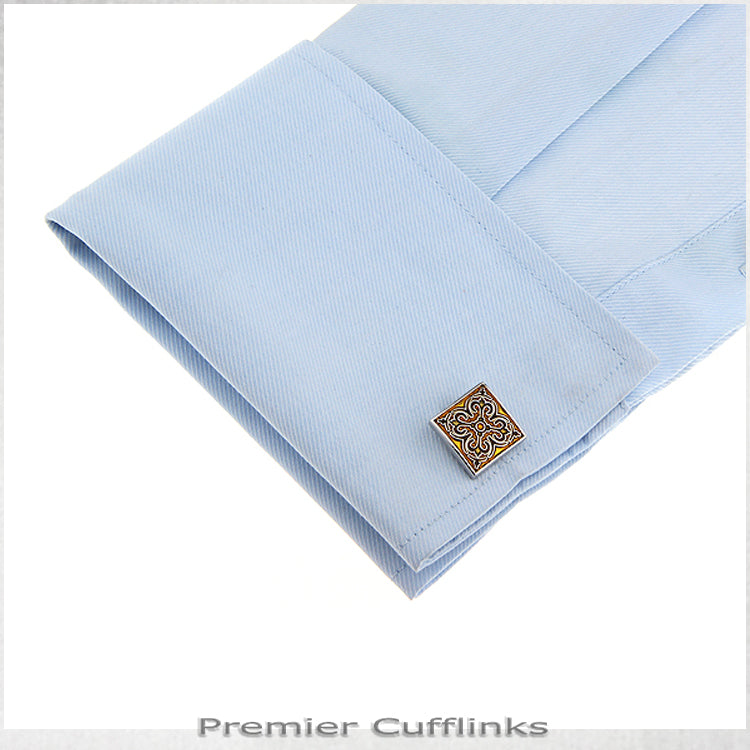 Gold and Black Tapestry Cufflinks