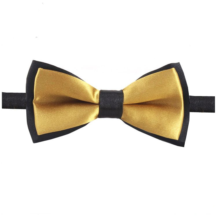 Gold with Black Back Boy's Bow Tie