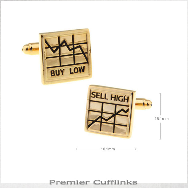 Gold Buy Low Sell High Cufflinks