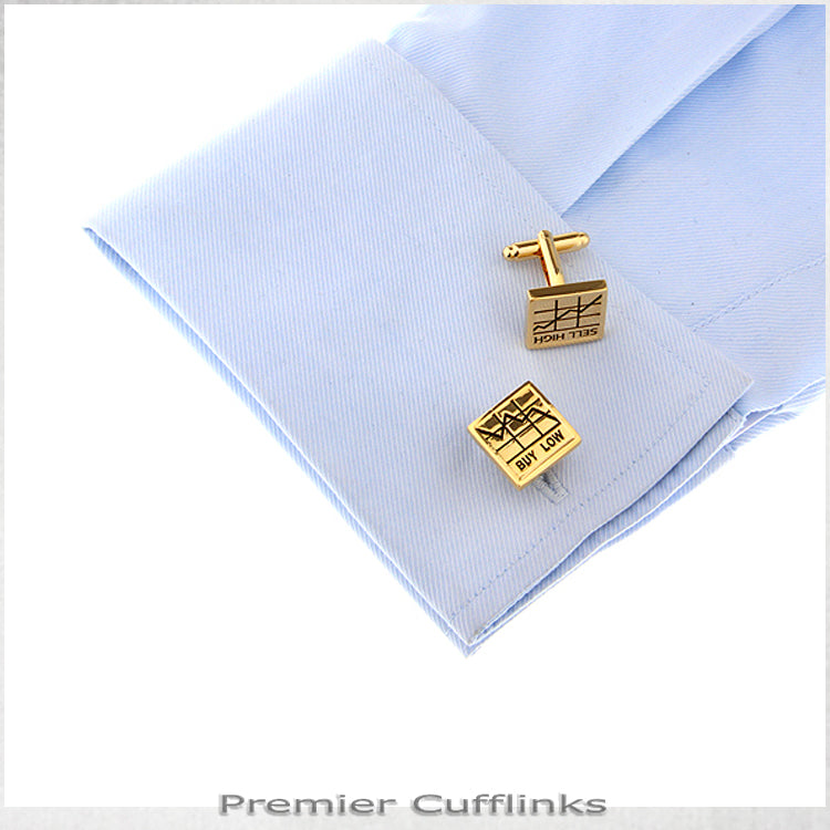 Gold Buy Low Sell High Cufflinks