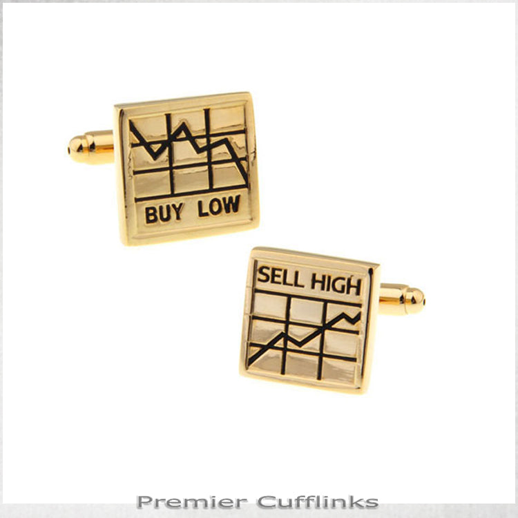 Gold Buy Low Sell High Cufflinks