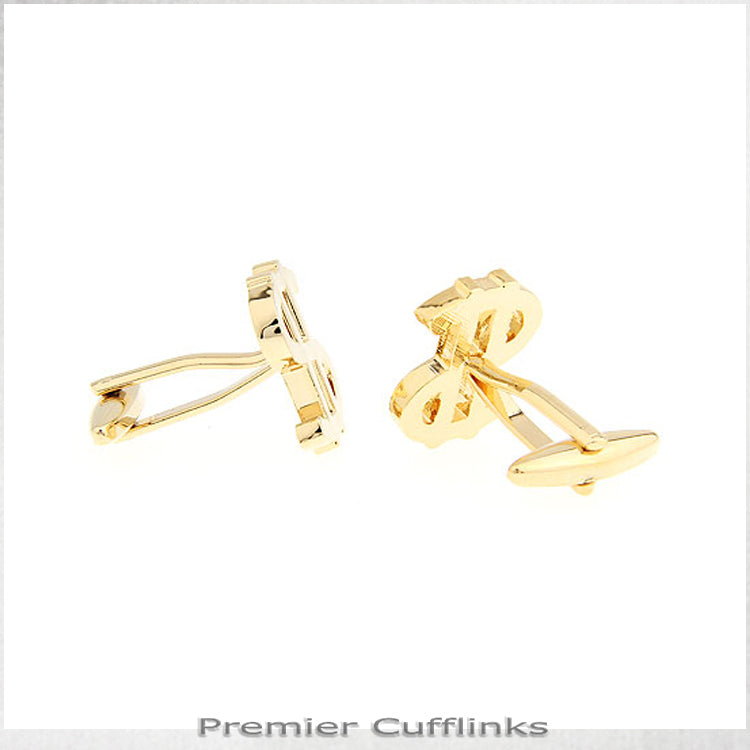Gold Dollar Sign Cufflinks