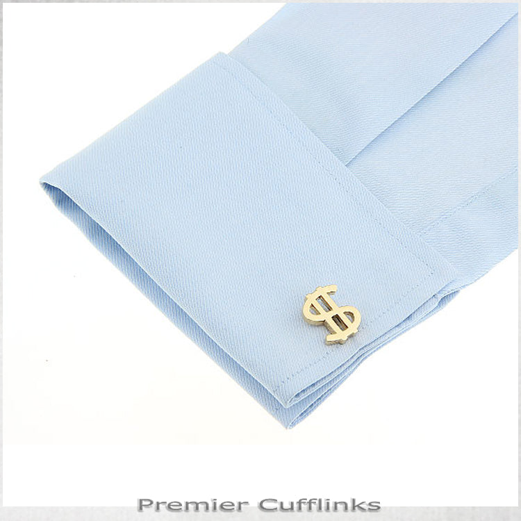 Gold Dollar Sign Cufflinks