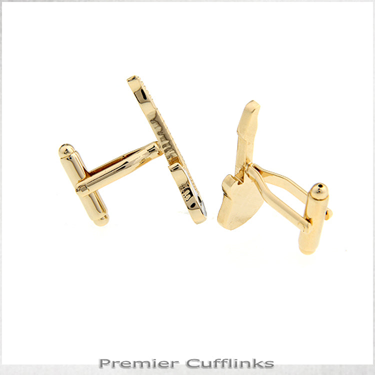 Gold Electric Guitar Cufflinks