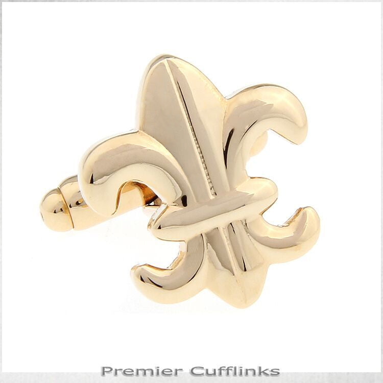 Gold Fleur De Lis Cufflinks