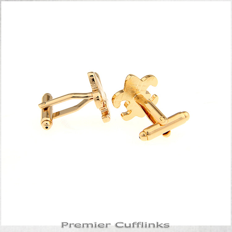 Gold Fleur De Lis Cufflinks