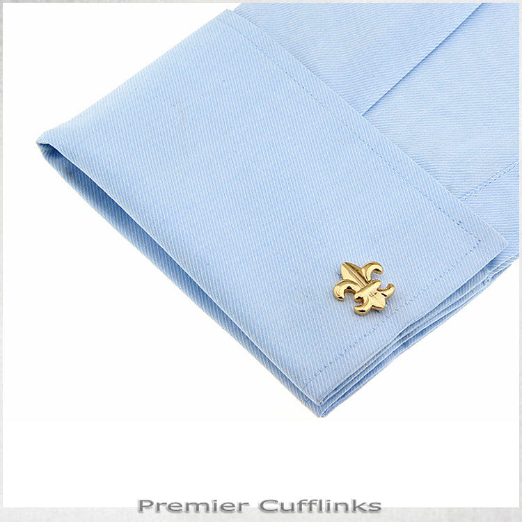 Gold Fleur De Lis Cufflinks