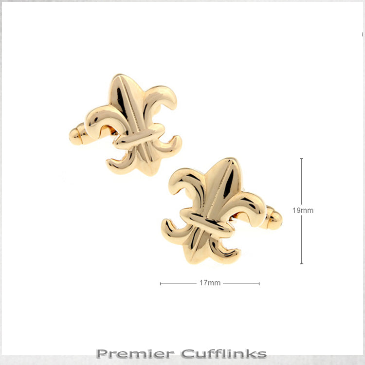Gold Fleur De Lis Cufflinks