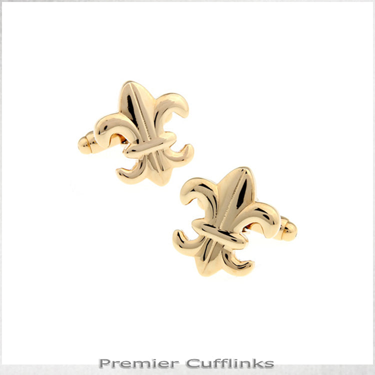Gold Fleur De Lis Cufflinks