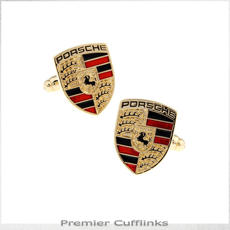Gold Porsche Cufflinks