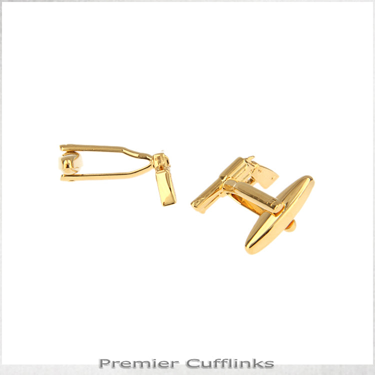 Gold Revolver Cufflinks