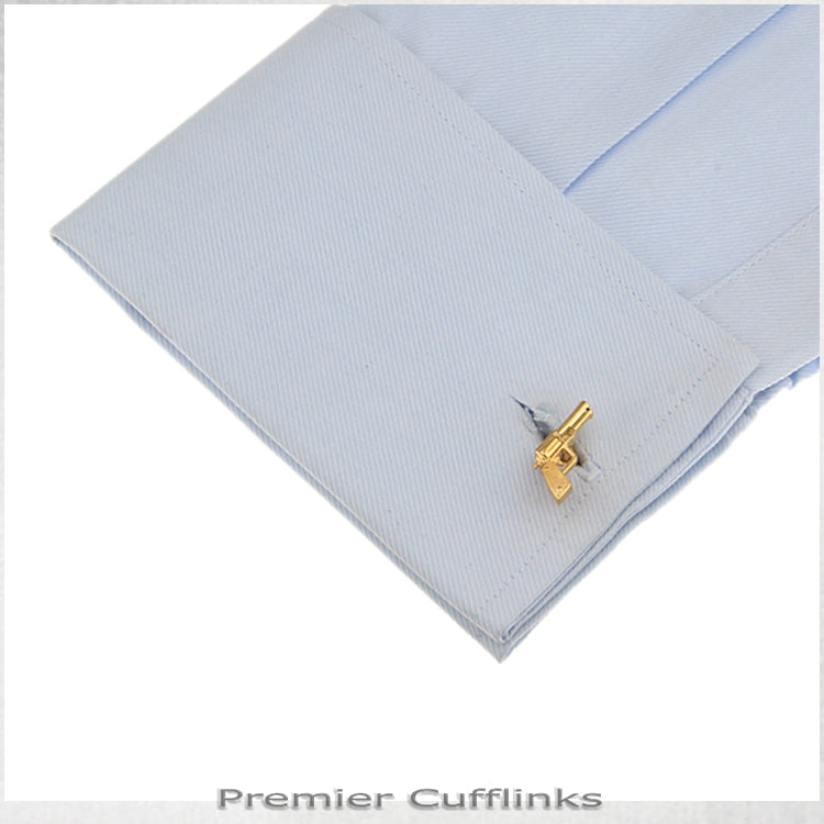 Gold Revolver Cufflinks