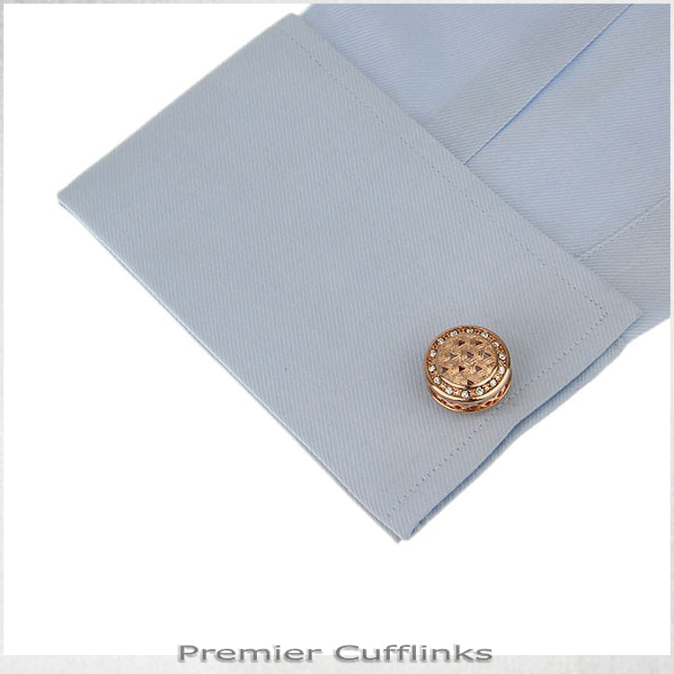 Gold Rustic with Gem Insets Cufflinks