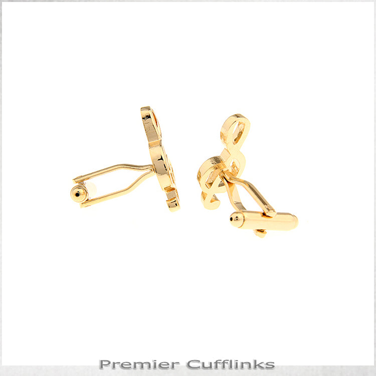 Gold Treble Clef Cufflinks