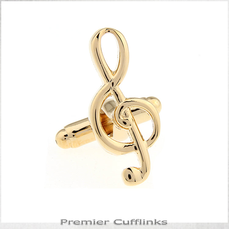 Gold Treble Clef Cufflinks