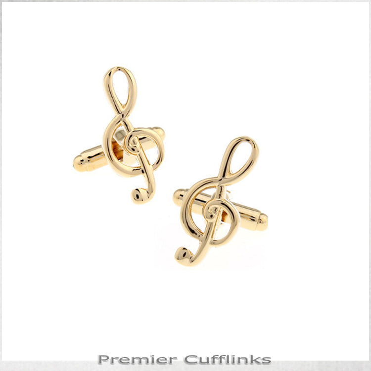 Gold Treble Clef Cufflinks