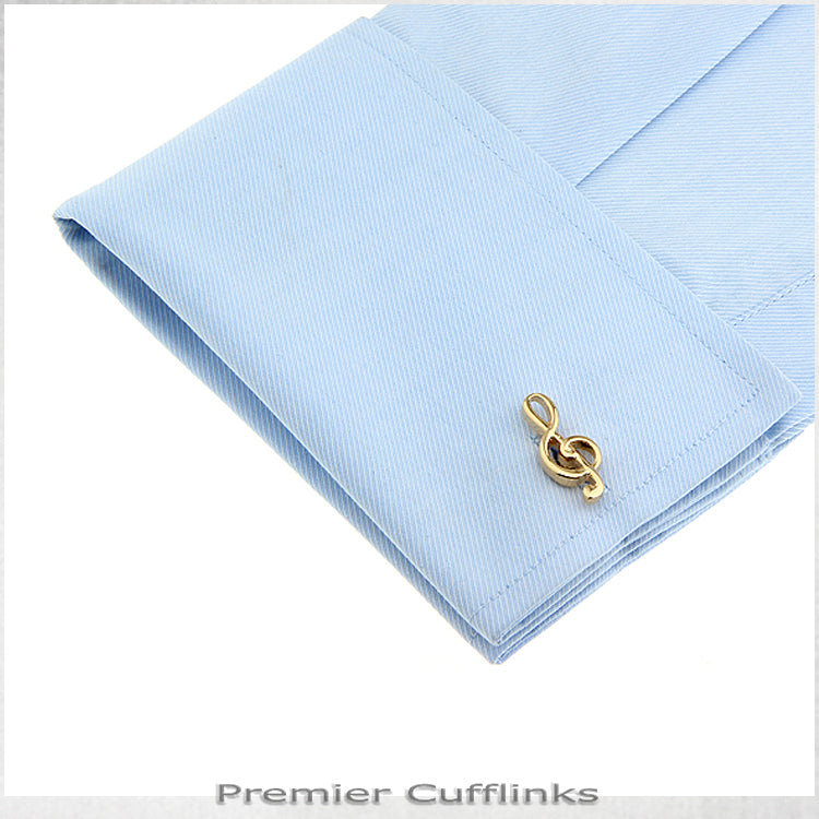 Gold Treble Clef Cufflinks