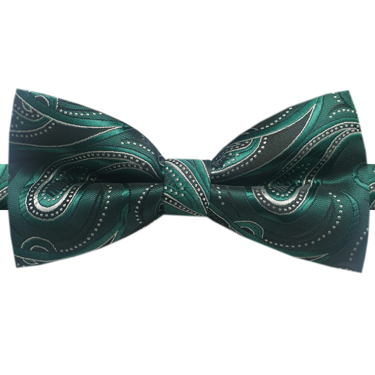 green paisley bow tie