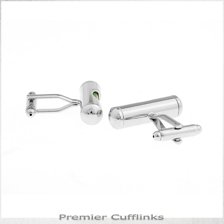 Green Spirit Level Cufflinks