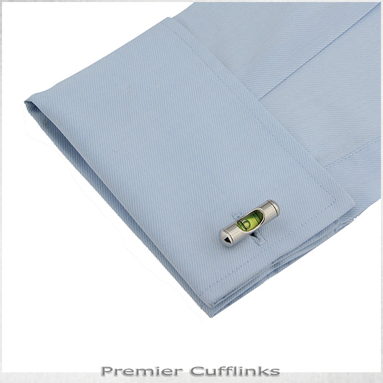 Green Spirit Level Cufflinks