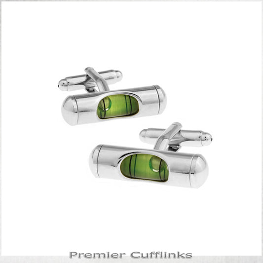 Green Spirit Level Cufflinks