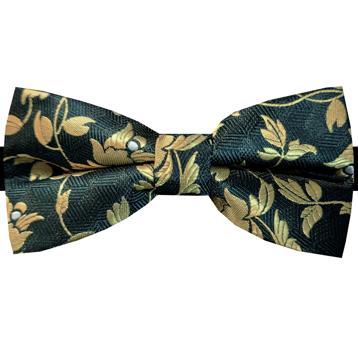 gold floral bow tie