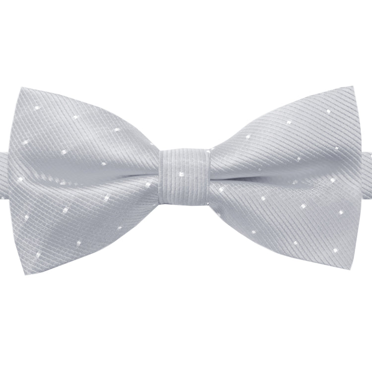 light grey with polka dots bow tie